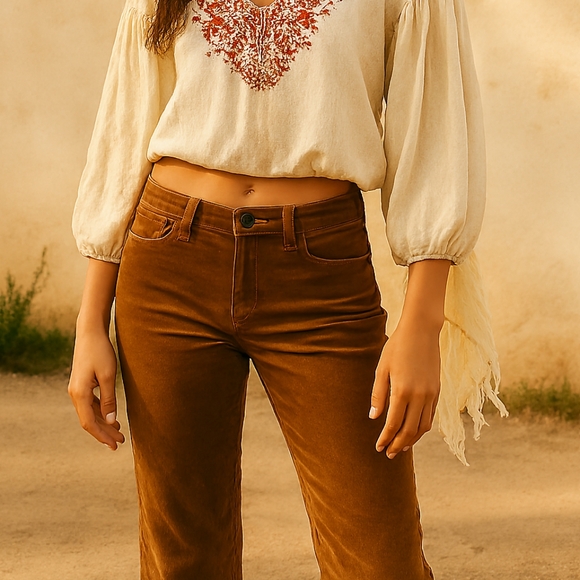 Lauren Ralph Lauren Brown Velvet Pants - Picture 1 of 8
